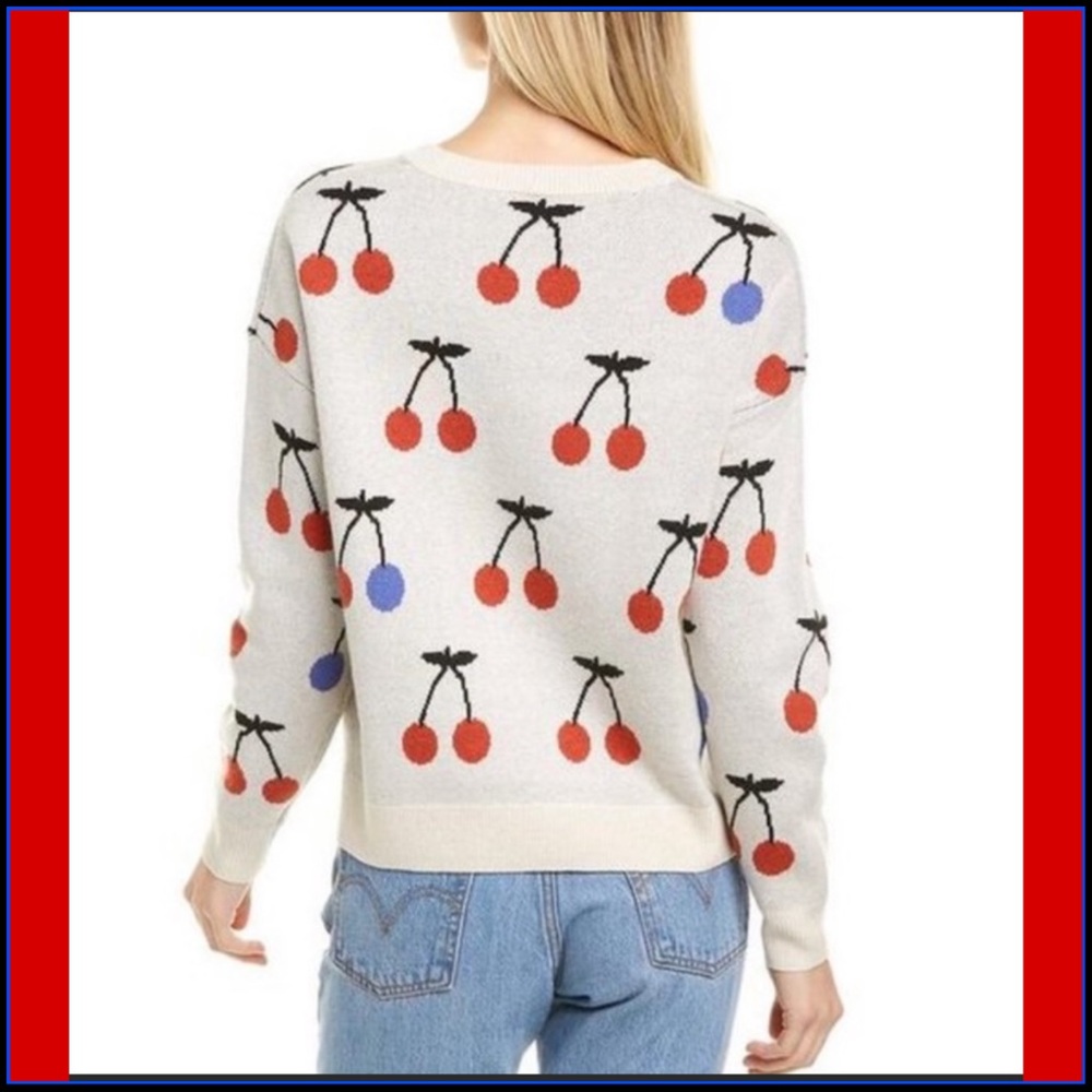 MADEWELL CHERRY JACQUARD PULLOVER SWEATER XS - Picture 2 of 14